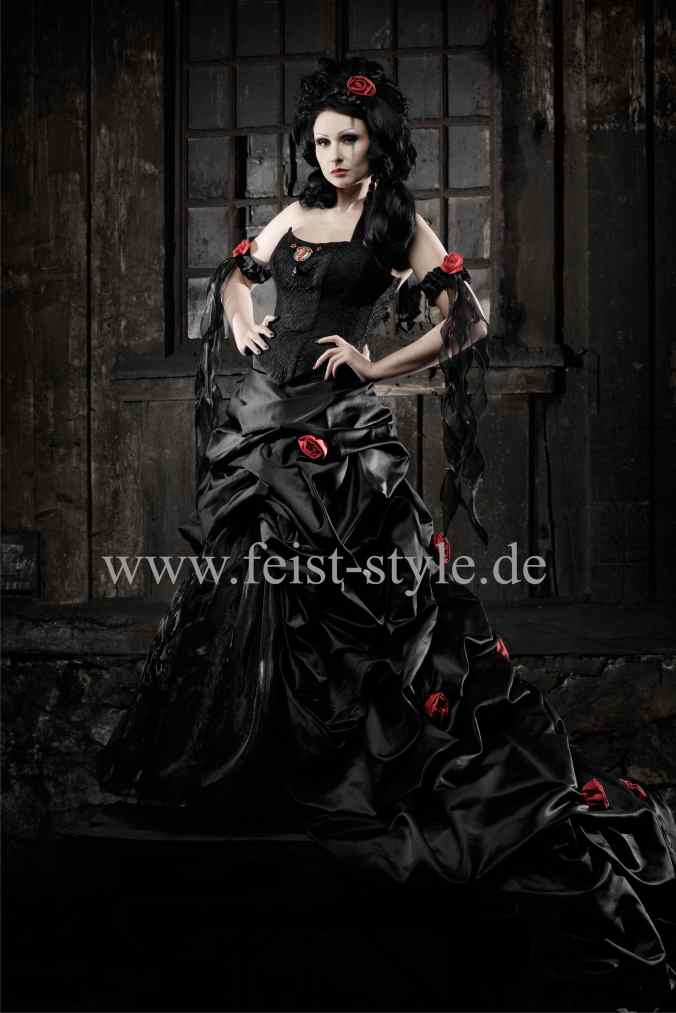 black bridal gown